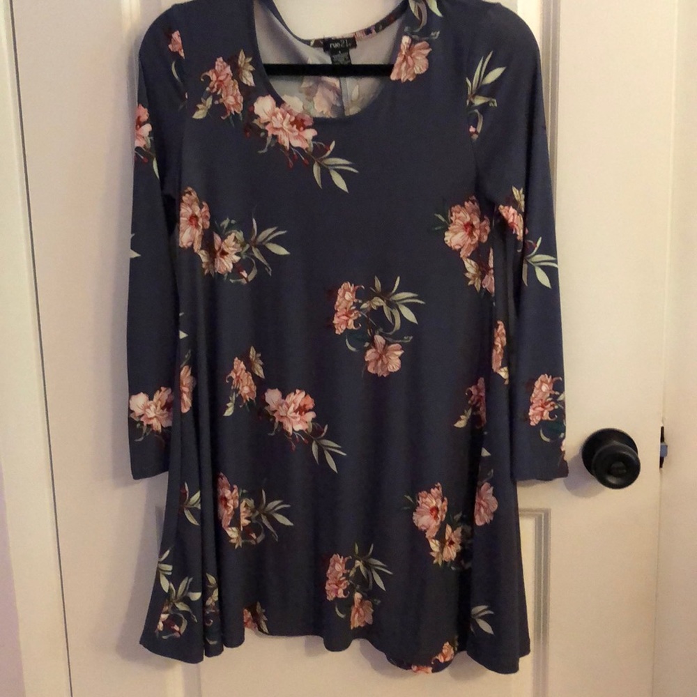 Dark blue floral dress
